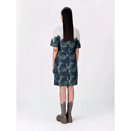 Genes Lecoanet Hemant Women Cotton V-Neck Graphic Print Dress