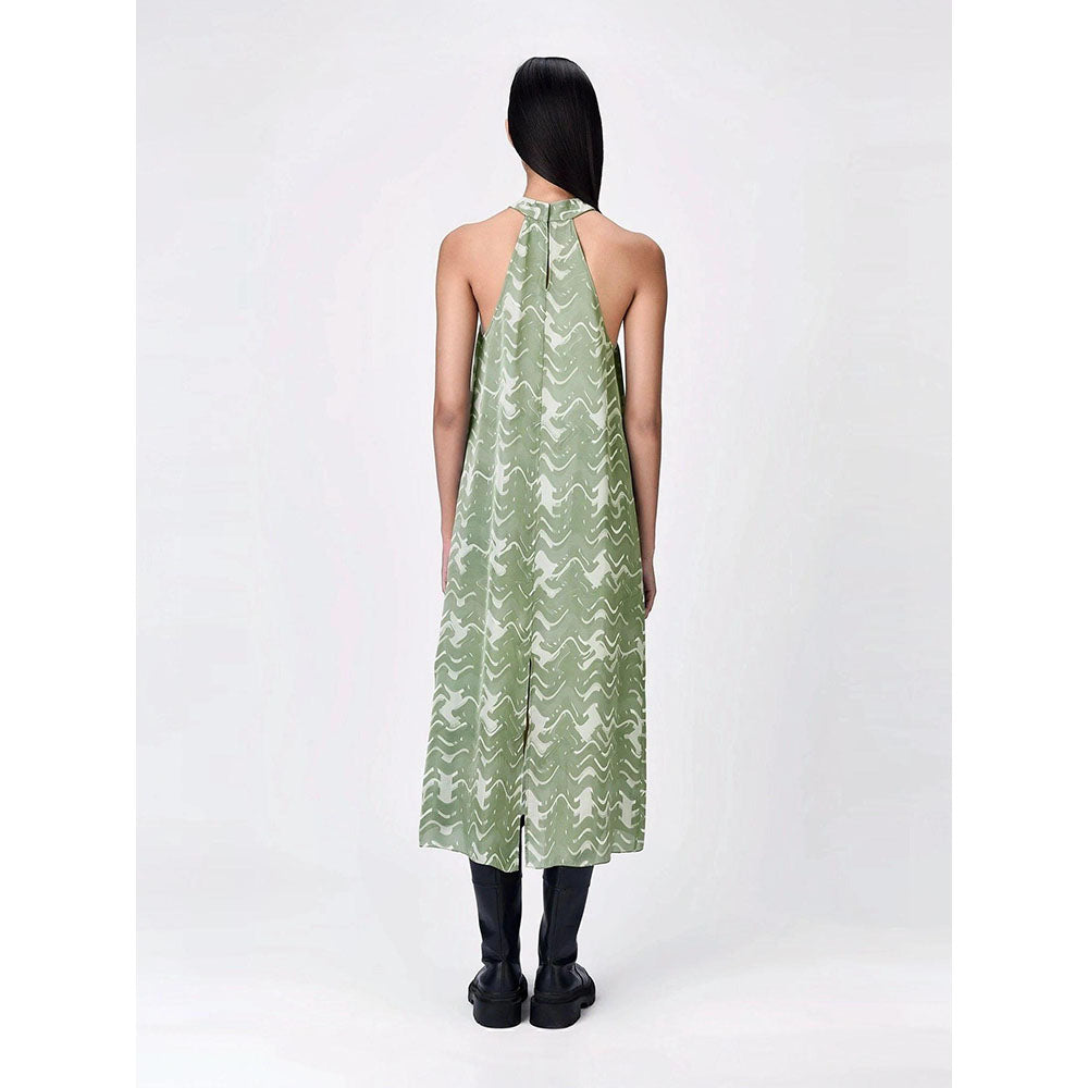 Genes Lecoanet Hemant Women Viscose Halter Neck Sleeveless Dress