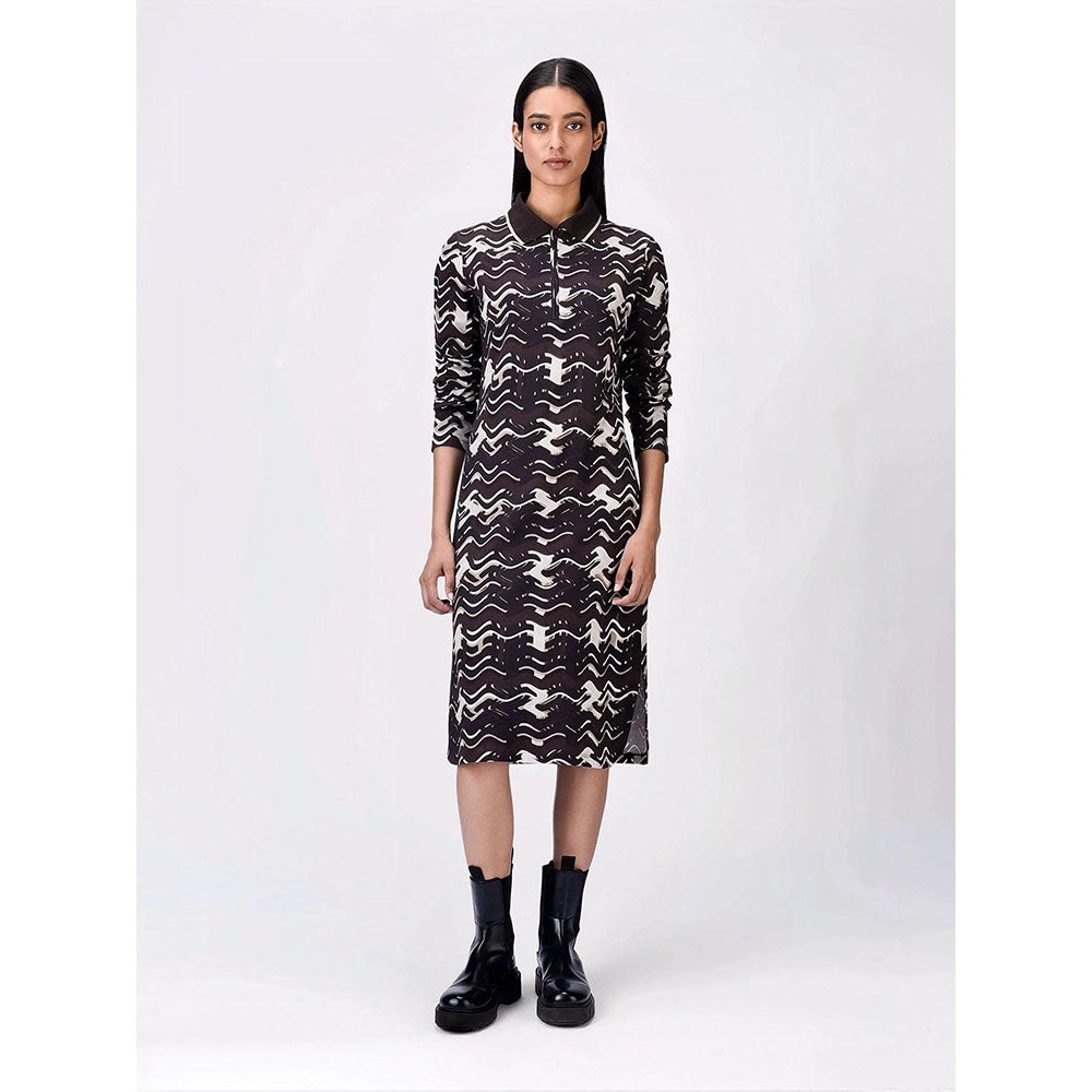 Genes Lecoanet Hemant Women Collar Neck Abstract Print Dress