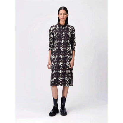 Genes Lecoanet Hemant Women Collar Neck Abstract Print Dress