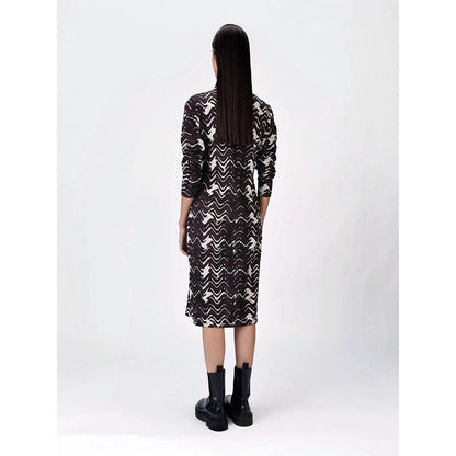 Genes Lecoanet Hemant Women Collar Neck Abstract Print Dress
