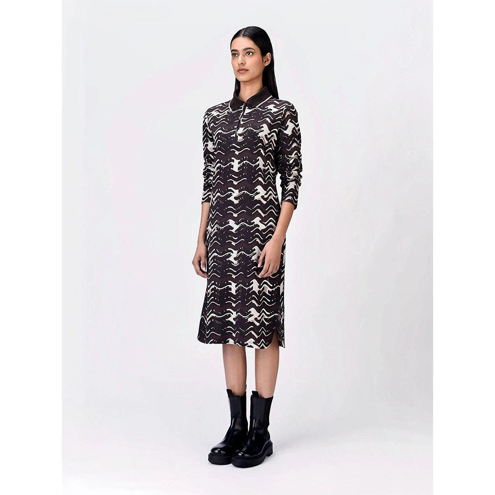 Genes Lecoanet Hemant Women Collar Neck Abstract Print Dress