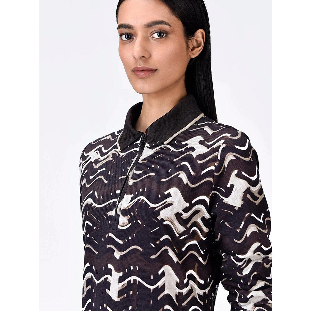 Genes Lecoanet Hemant Women Collar Neck Abstract Print Dress