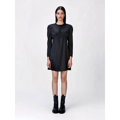 Genes Lecoanet Hemant Women Polyester Crepe Round Neck Dress