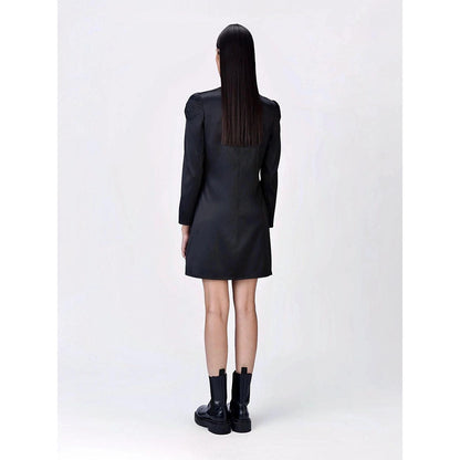 Genes Lecoanet Hemant Women Polyester Crepe Round Neck Dress