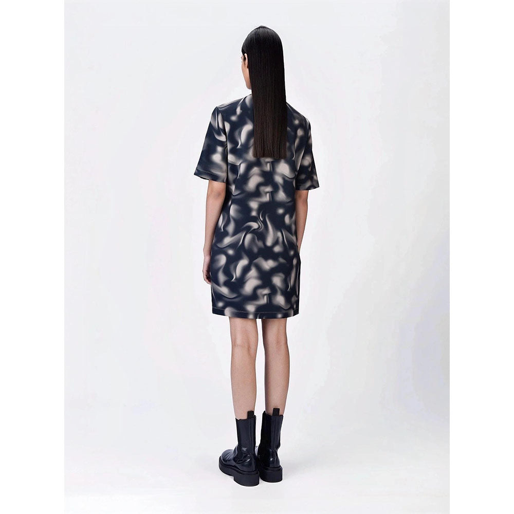 Genes Lecoanet Hemant Women Polyester Crepe Round Neck Dress