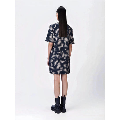 Genes Lecoanet Hemant Women Polyester Crepe Round Neck Dress