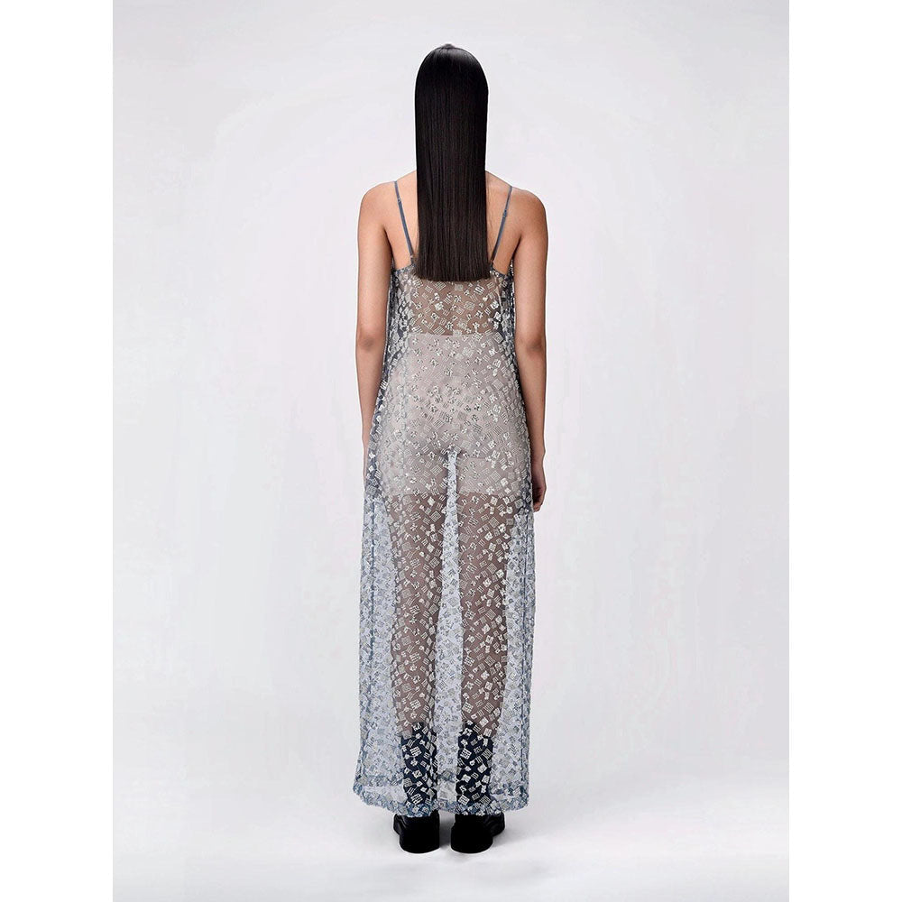 Genes Lecoanet Hemant Women Cotton V-Neck Embellished Sleeveless Maxi Dress