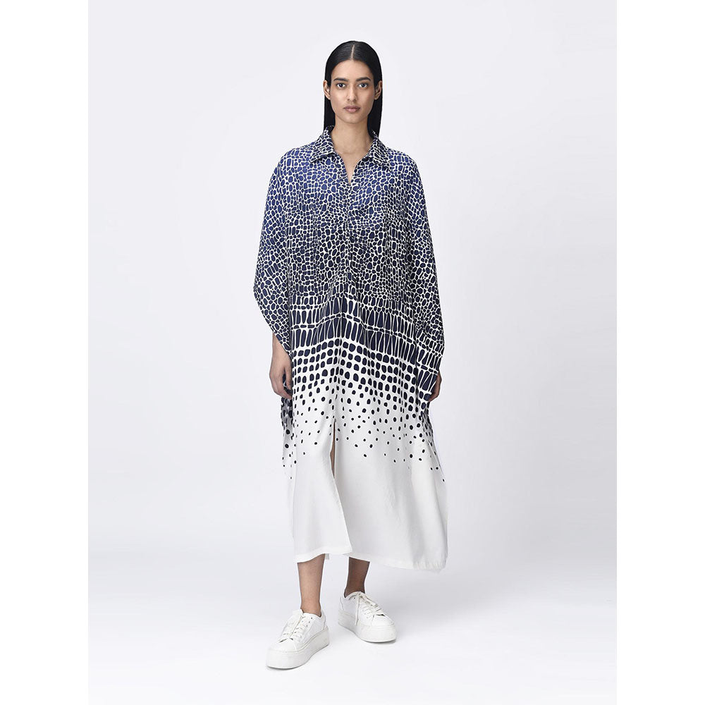 Genes Lecoanet Hemant Women's Collar Neck Printed Shirt Dress