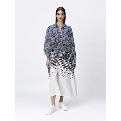 Genes Lecoanet Hemant Women's Collar Neck Printed Shirt Dress