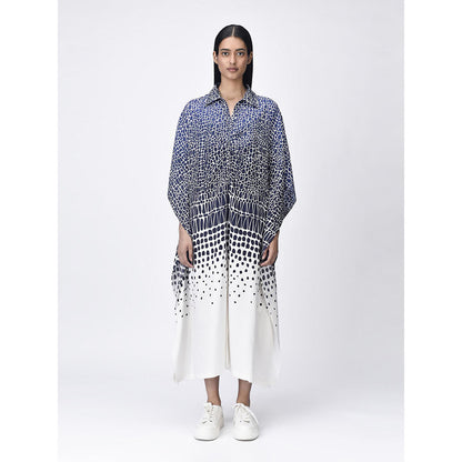 Genes Lecoanet Hemant Women's Collar Neck Printed Shirt Dress