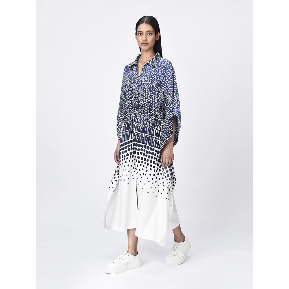 Genes Lecoanet Hemant Women's Collar Neck Printed Shirt Dress