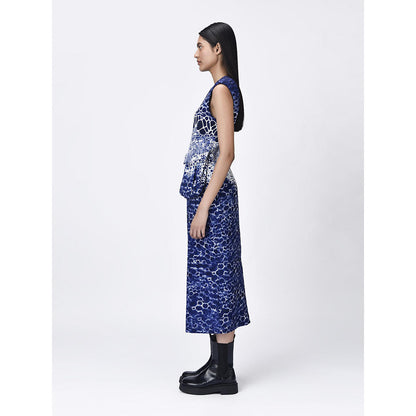 Genes Lecoanet Hemant Women's Sleeveless V Neck Textured A-Line Dress