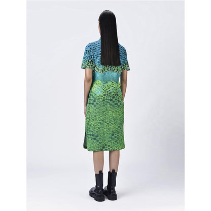 Genes Lecoanet Hemant Women's Zipper Placket Printed A-Line Dress