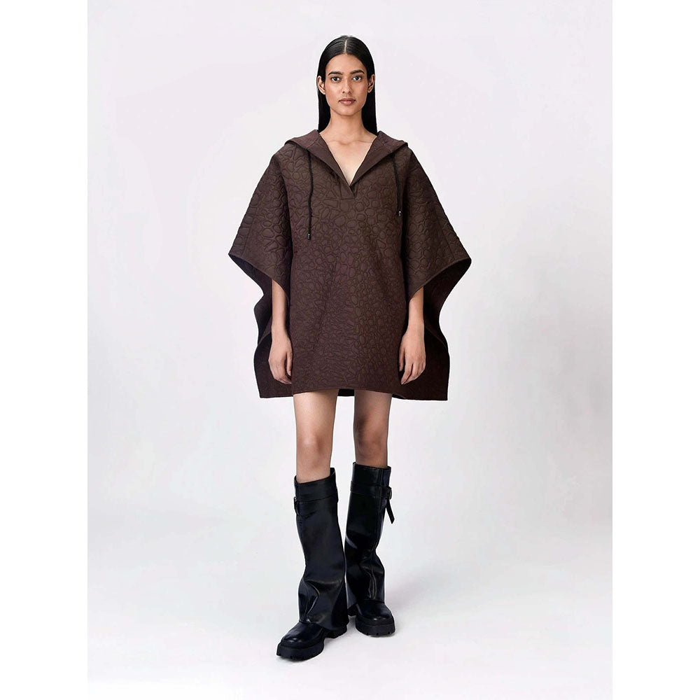 Genes Lecoanet Hemant Women's Cotton Hooded Embroidered Self Design Kimono Sleeves Top