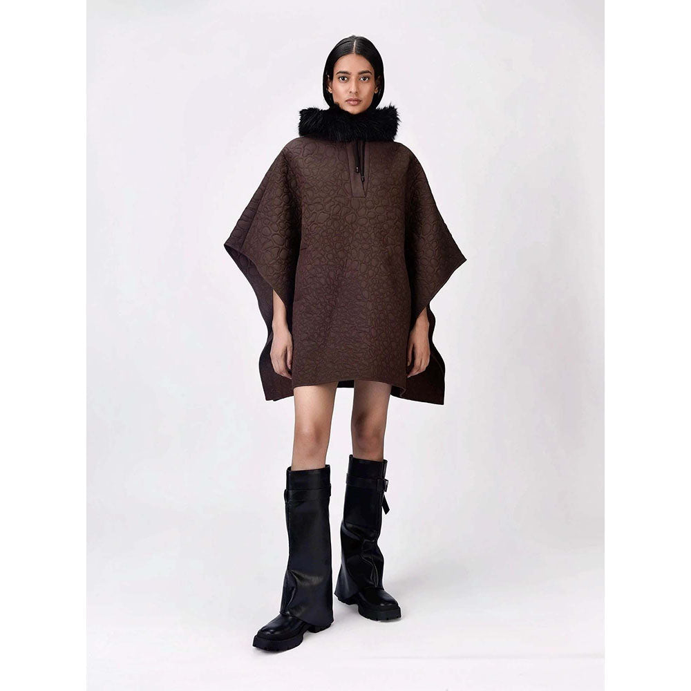 Genes Lecoanet Hemant Women's Cotton Hooded Embroidered Self Design Kimono Sleeves Top