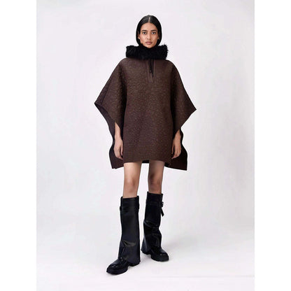 Genes Lecoanet Hemant Women's Cotton Hooded Embroidered Self Design Kimono Sleeves Top