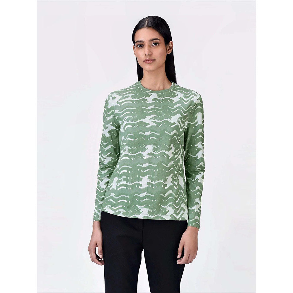 Genes Lecoanet Hemant Women's Jersey Round Neck Printed Full Sleeves T-shirt