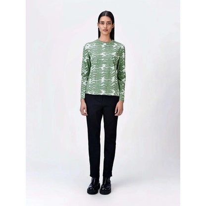 Genes Lecoanet Hemant Women's Jersey Round Neck Printed Full Sleeves T-shirt