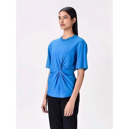Genes Lecoanet Hemant Women's Round Neck Solid Half Sleeves Regular Top