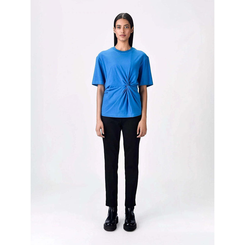 Genes Lecoanet Hemant Women's Round Neck Solid Half Sleeves Regular Top