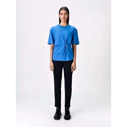 Genes Lecoanet Hemant Women's Round Neck Solid Half Sleeves Regular Top