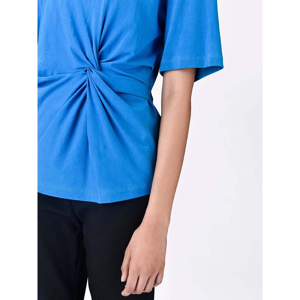 Genes Lecoanet Hemant Women's Round Neck Solid Half Sleeves Regular Top