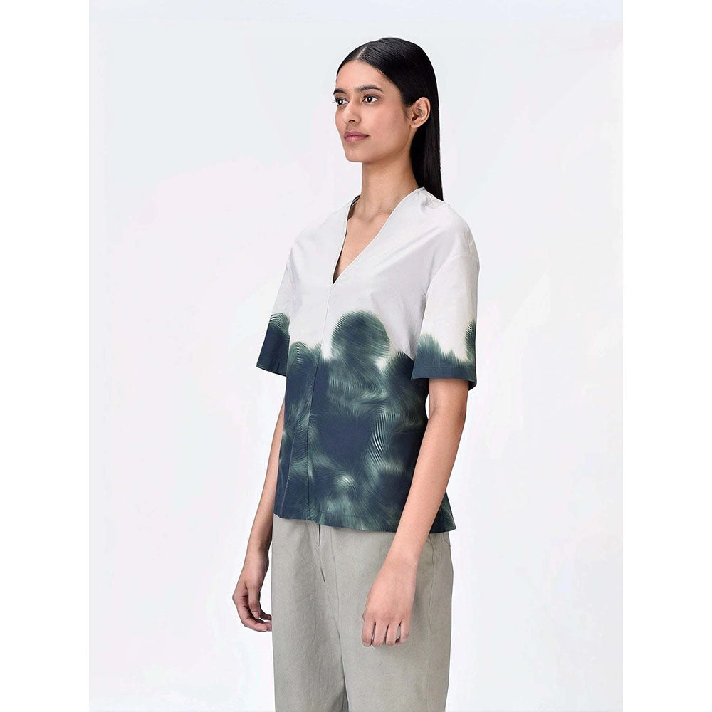 Genes Lecoanet Hemant Women's Cotton V-Neck Printed Half Sleeves Top