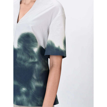 Genes Lecoanet Hemant Women's Cotton V-Neck Printed Half Sleeves Top