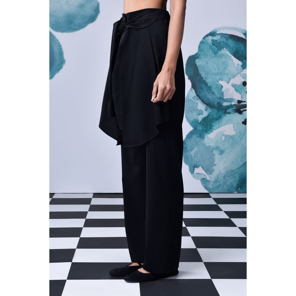 Genes Lecoanet Hemant Wool Deconstructed Pant- Black