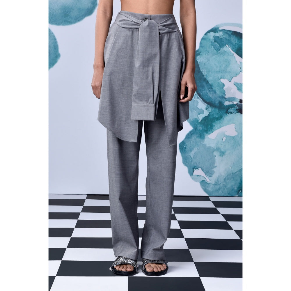 Genes Lecoanet Hemant Wool Deconstructed Pant- Pearl Grey