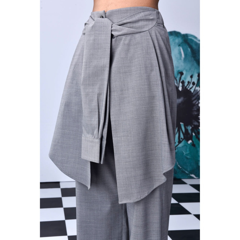 Genes Lecoanet Hemant Wool Deconstructed Pant- Pearl Grey
