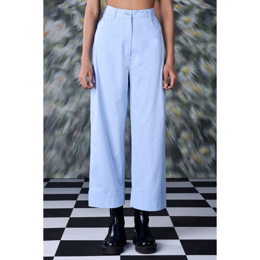 Genes Lecoanet Hemant Cotton Twill Trouser- Light Blue