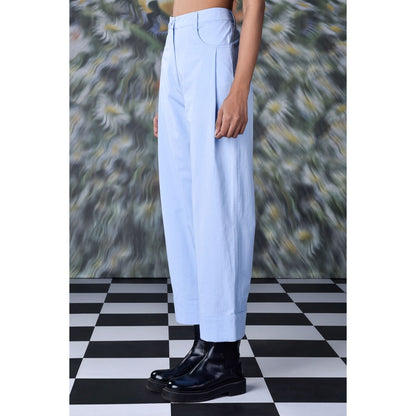 Genes Lecoanet Hemant Cotton Twill Trouser- Light Blue