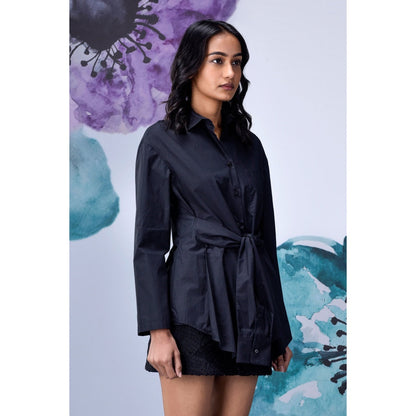 Genes Lecoanet Hemant Deconstructed Solid Shirt Black