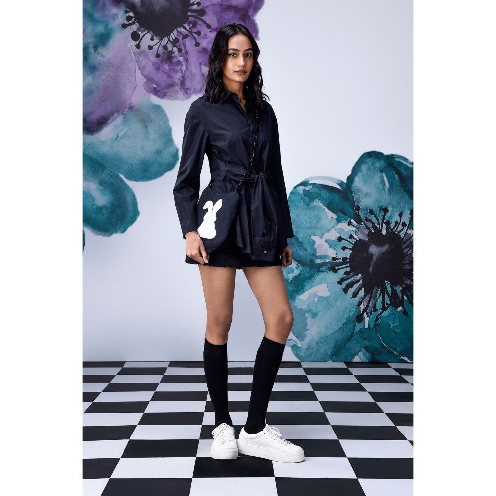 Genes Lecoanet Hemant Deconstructed Solid Shirt Black