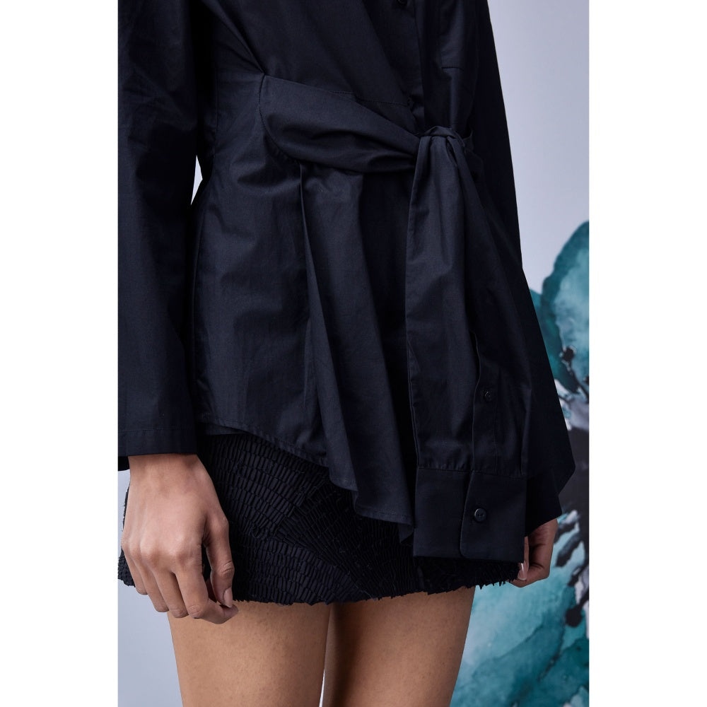 Genes Lecoanet Hemant Deconstructed Solid Shirt Black