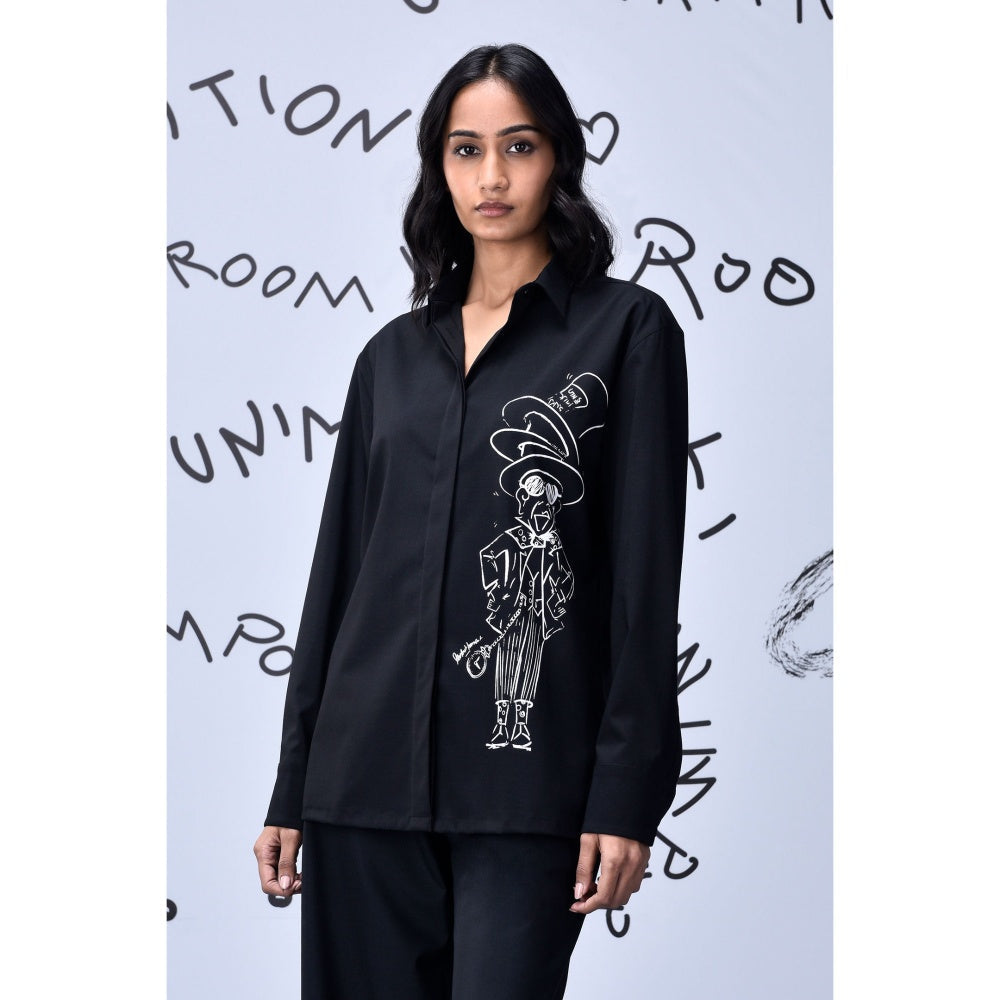 Genes Lecoanet Hemant Black Mad Hatter Wool Shirt