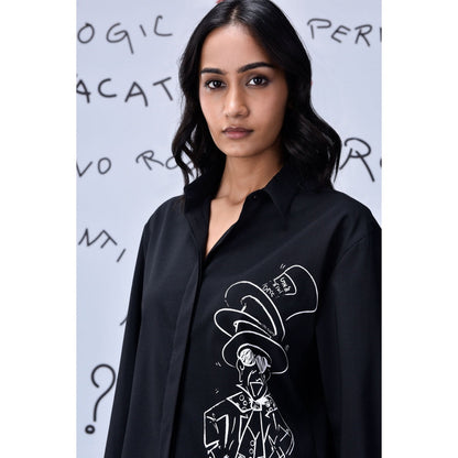Genes Lecoanet Hemant Black Mad Hatter Wool Shirt