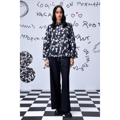 Genes Lecoanet Hemant Womens Heart Print Shirt Black