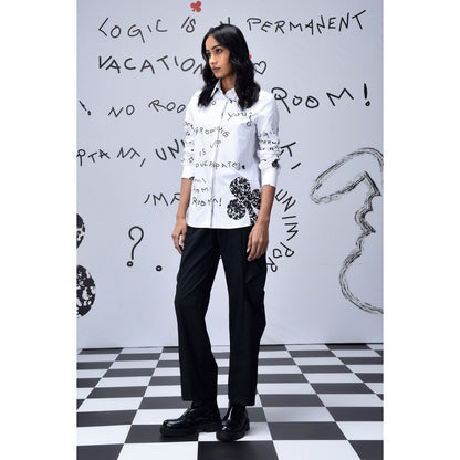 Genes Lecoanet Hemant Women Scribble Text Printed Shirt