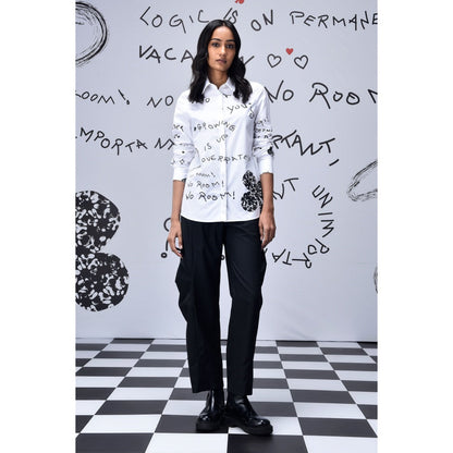 Genes Lecoanet Hemant Women Scribble Text Printed Shirt