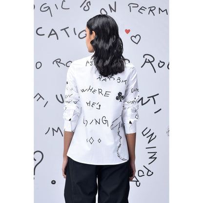 Genes Lecoanet Hemant Women Scribble Text Printed Shirt