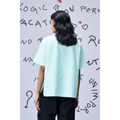 Genes Lecoanet Hemant Scribble Rabbit Cuban Shirt Nile Green