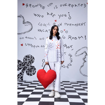 Genes Lecoanet Hemant Women'S Chess Board Printed Shirt Pearl Grey