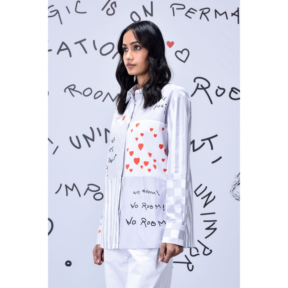 Genes Lecoanet Hemant Women'S Chess Board Printed Shirt Pearl Grey