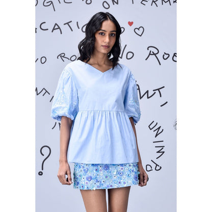 Genes Lecoanet Hemant Sequins Cape Peplum Top