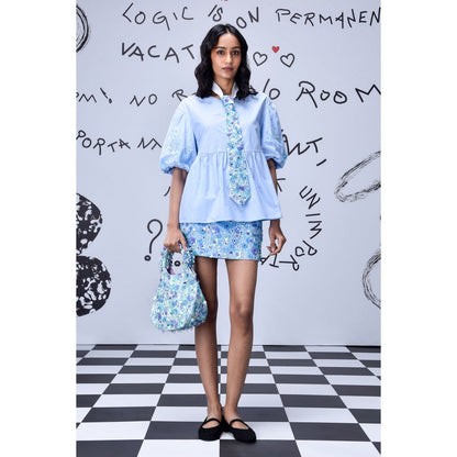 Genes Lecoanet Hemant Sequins Cape Peplum Top