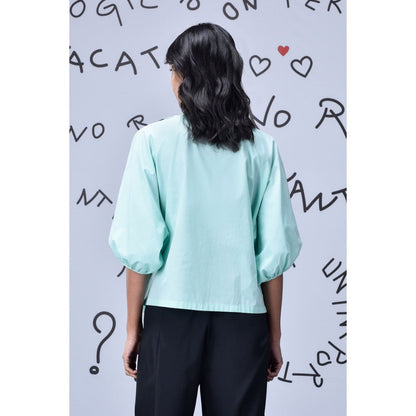 Genes Lecoanet Hemant Frill Collar Top- Nile Green