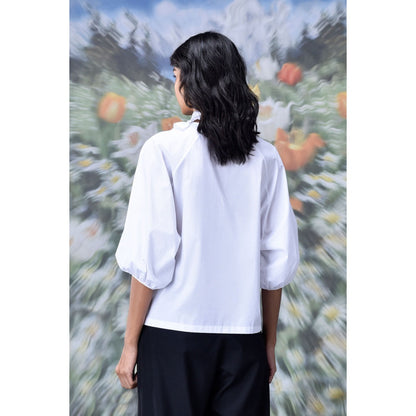 Genes Lecoanet Hemant Frill Collar Top- White